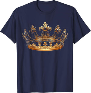 King Queen Crown Novelty T-Shirt - T-Shirt | Navy