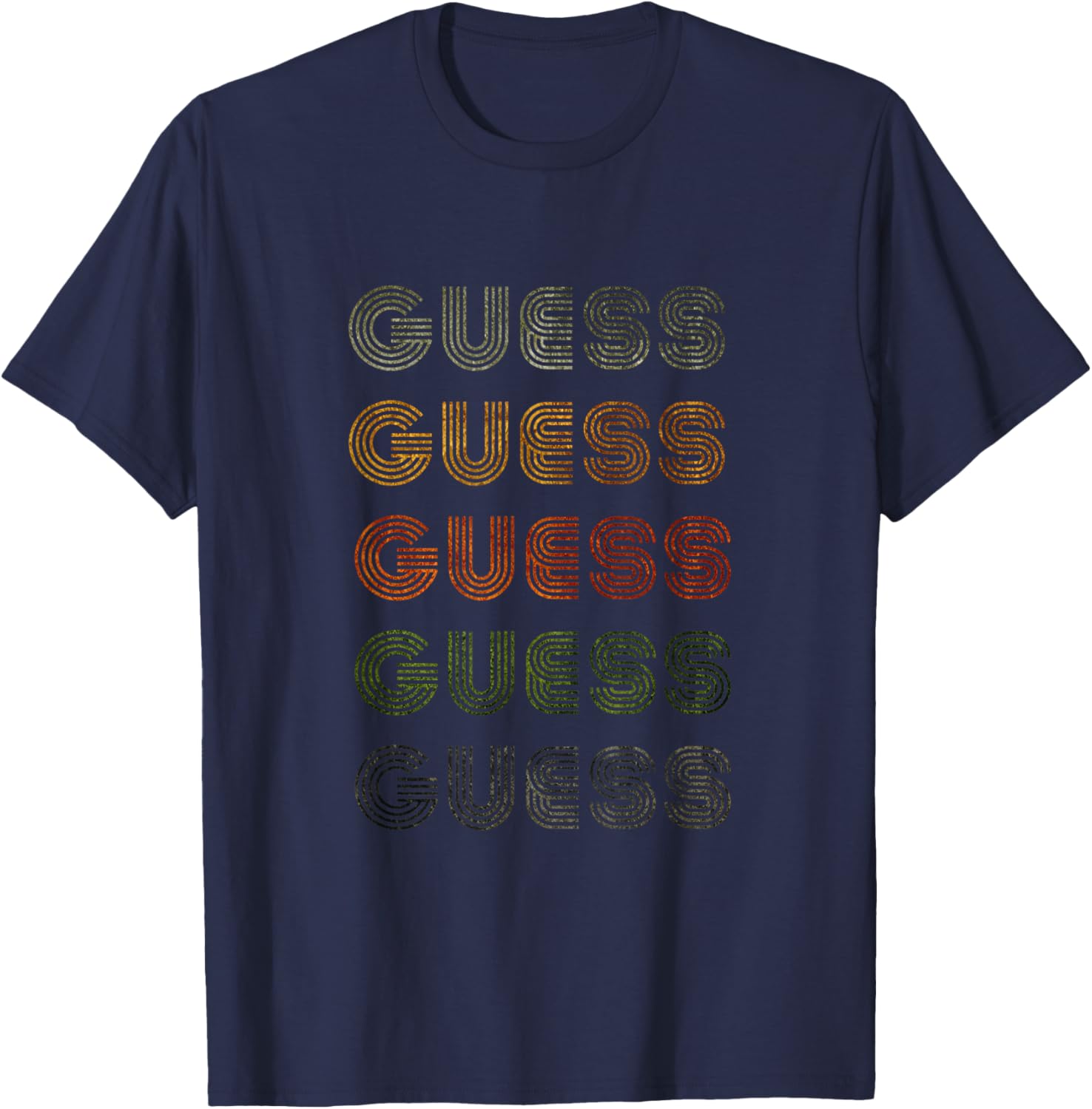 Love Heart Guess Grunge Vintage Style Black Guess T-Shirt - T-Shirt | Navy