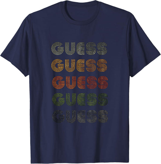 Love Heart Guess Grunge Vintage Style Black Guess T-Shirt - T-Shirt | Navy