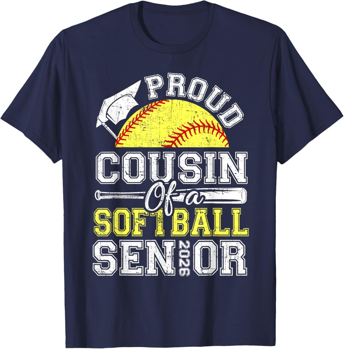 Proud Cousin of A 2026 Senior Softball Graduate T-Shirt - T-Shirt | Navy
