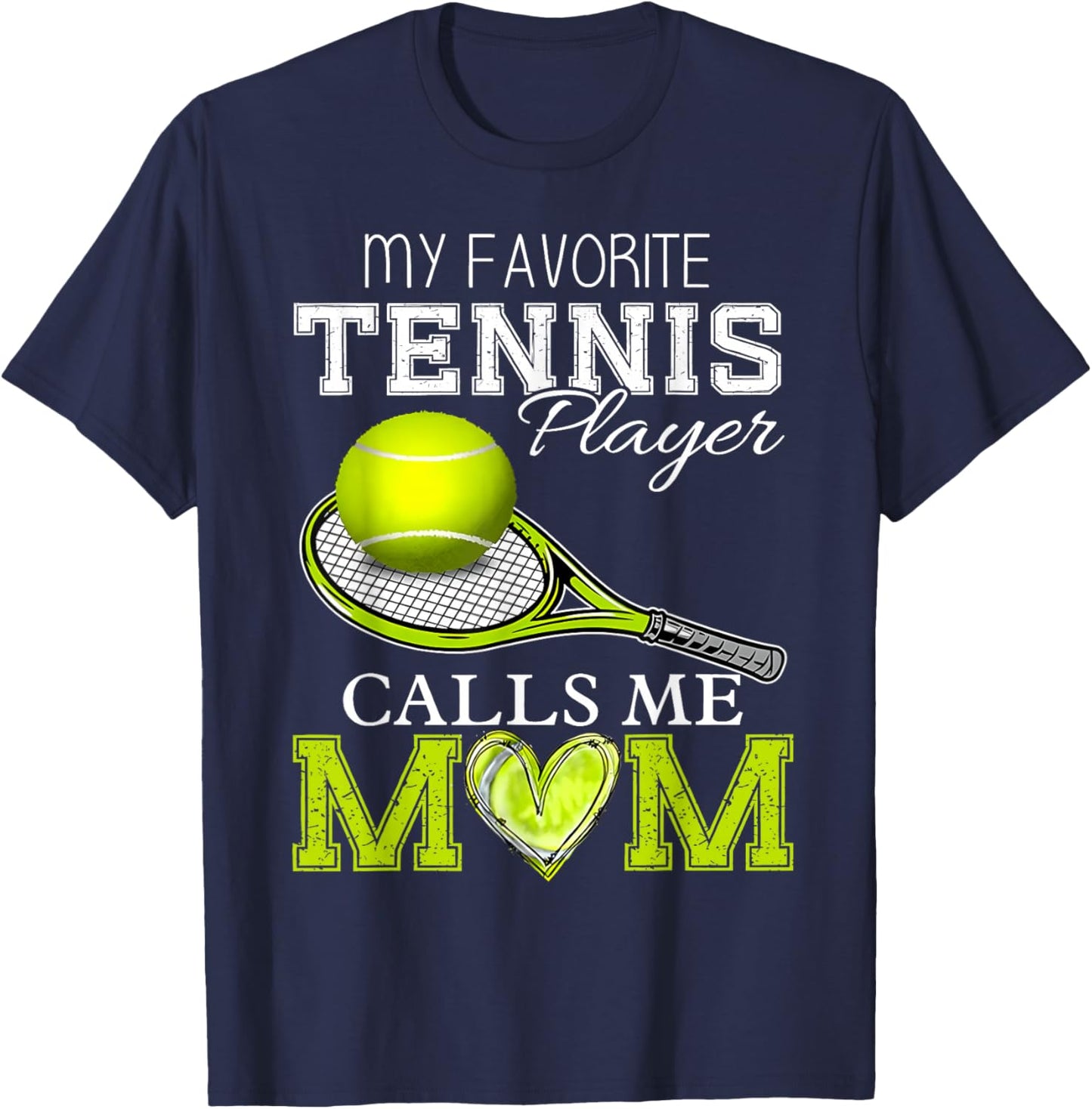 Vintage My Favorite Tennis Player Calls Me Mom Mother's Day T-Shirt - T-Shirt | Navy