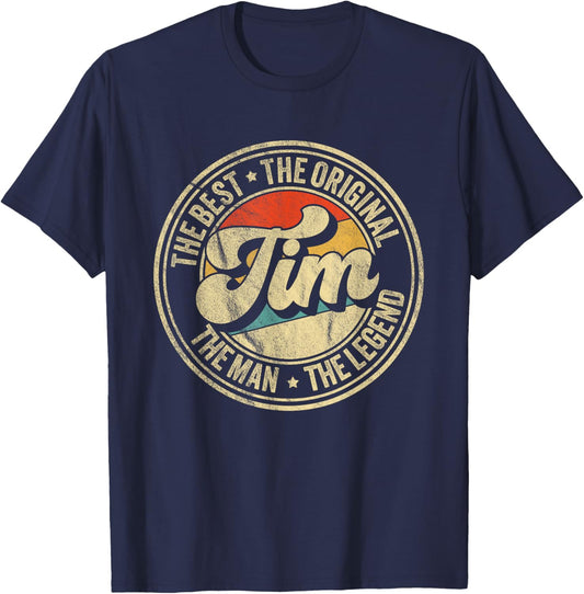 Retro Tim Name Saying Funny Tim T-Shirt - T-Shirt | Navy