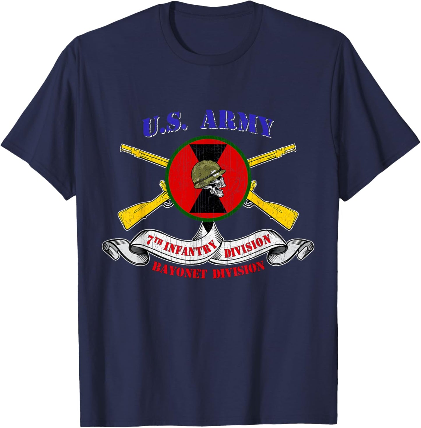 7th Infantry Division 7th ID Veteran Gifts Bayonet Division T-Shirt - T-Shirt | Navy