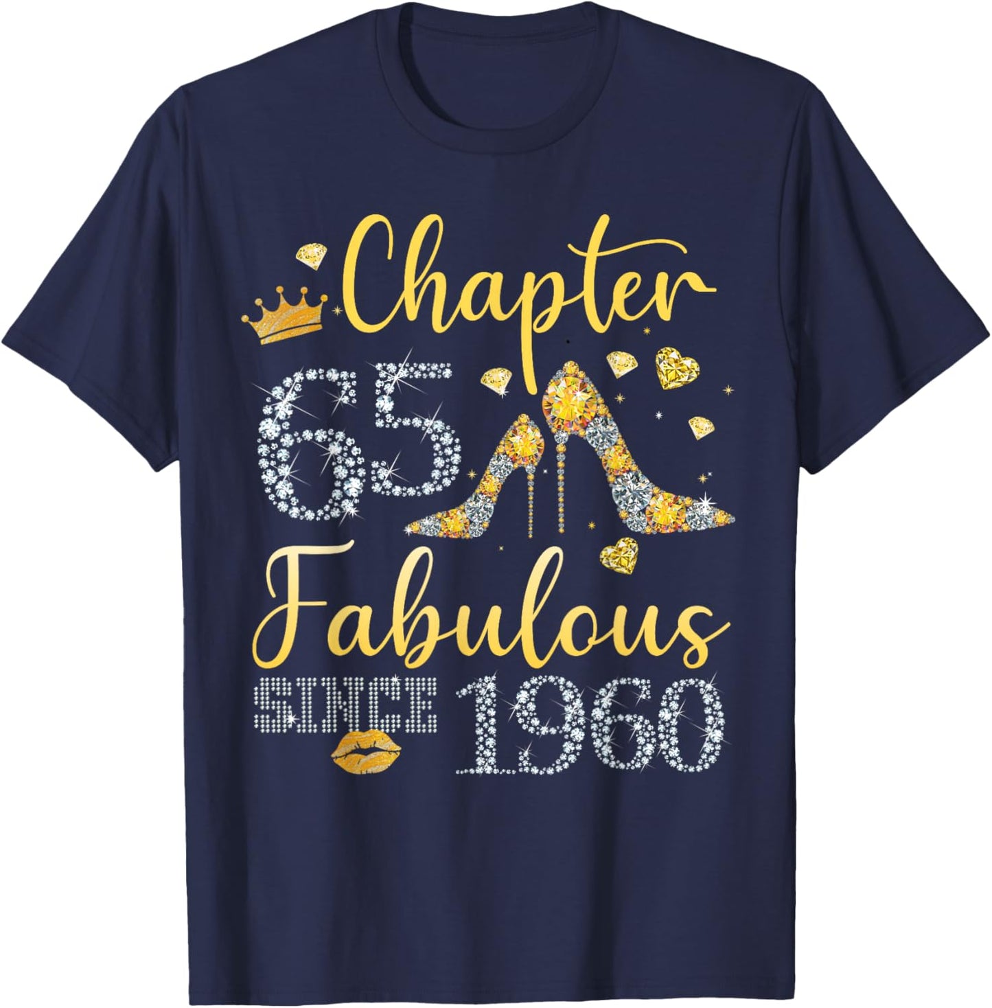 Women Chapter 65 Fabulous Since 1960 65 years old Birthday T-Shirt - T-Shirt | Navy
