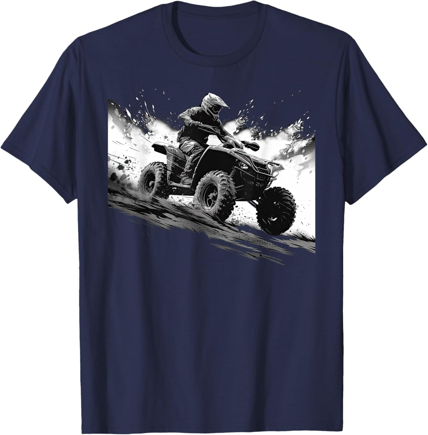 Quad 4 Wheeler ATV Racing: Thrills Offroad T-Shirt - T-Shirt | Navy