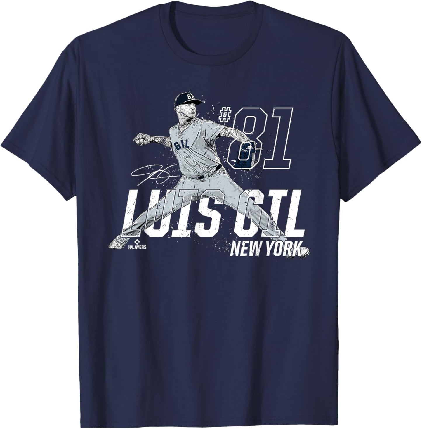 Dynamic Pose Luis Gil New York Baseball MLBPA T-Shirt - T-Shirt | Navy
