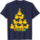 Rubber Duck Christmas Tree Pajamas Santa Hat Duck Xmas Decor T-Shirt - T-Shirt | Navy