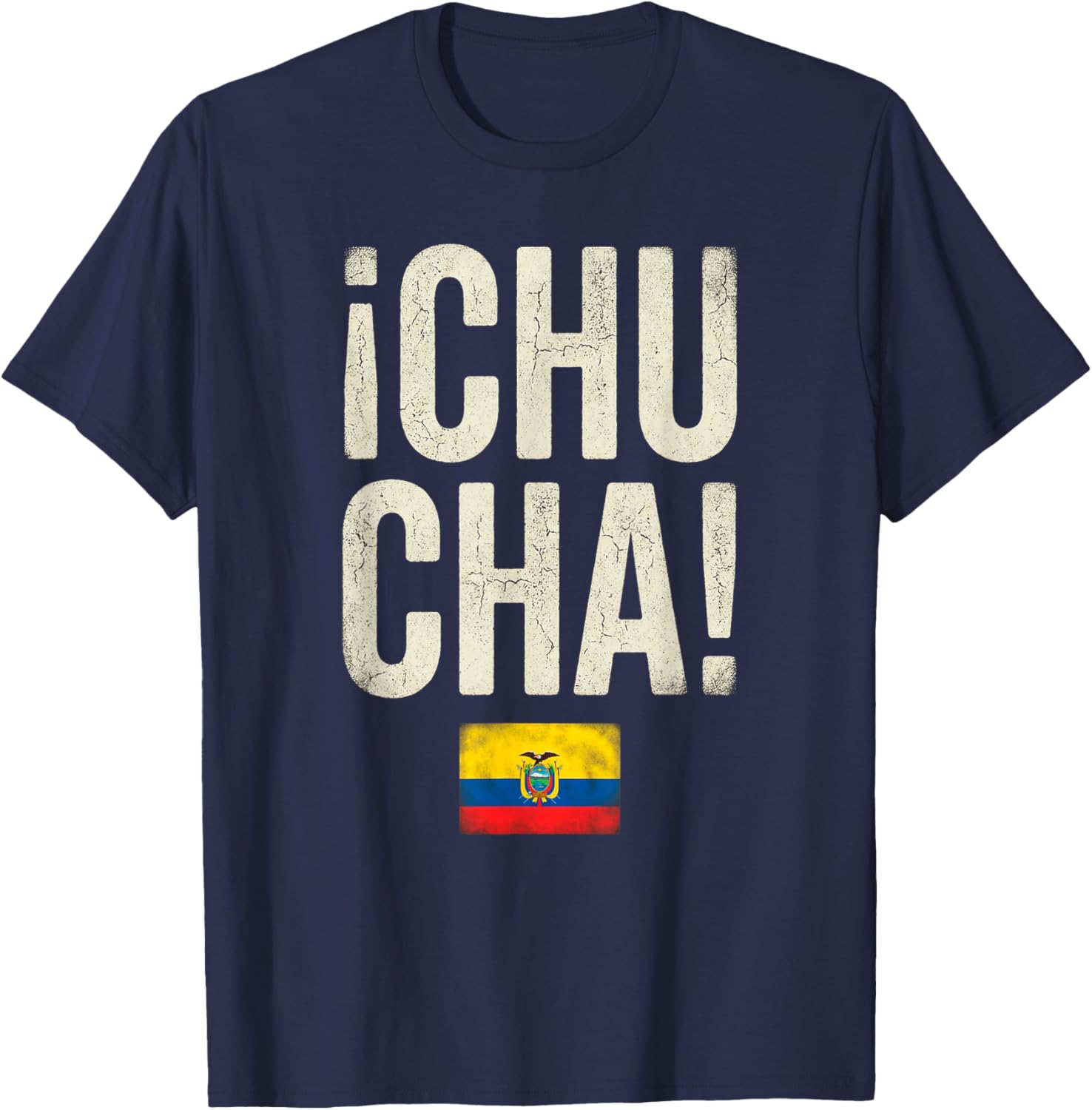 Ecuador Flag Chucha Vintage Graphic T-Shirt - T-Shirt | Navy