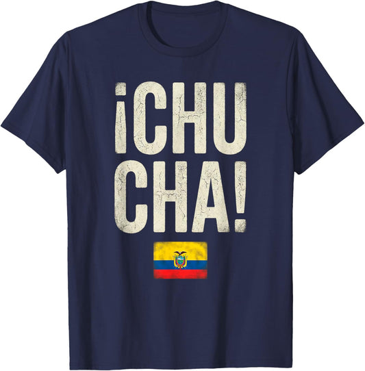 Ecuador Flag Chucha Vintage Graphic T-Shirt - T-Shirt | Navy