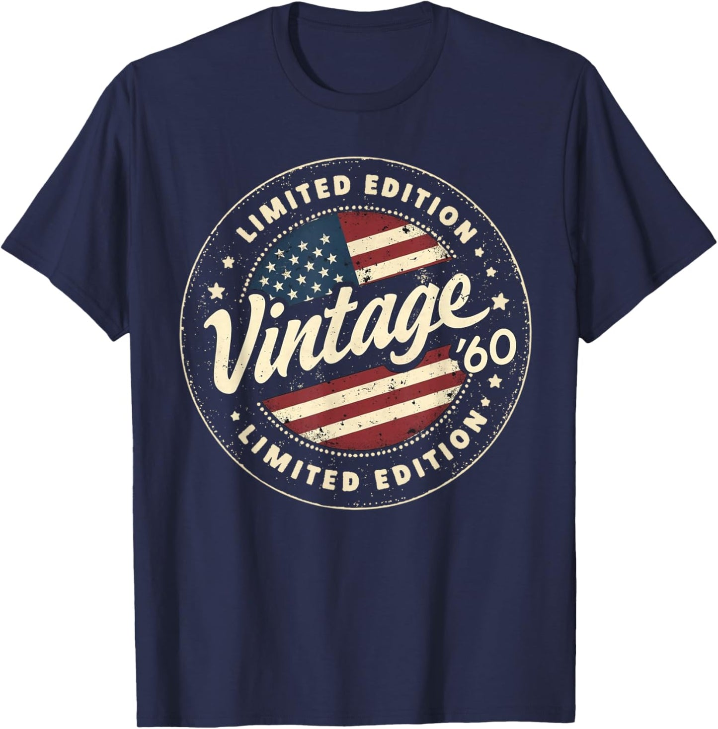 Vintage 65th birthday men Born 1960 65 years old Bday T-Shirt - T-Shirt | Navy