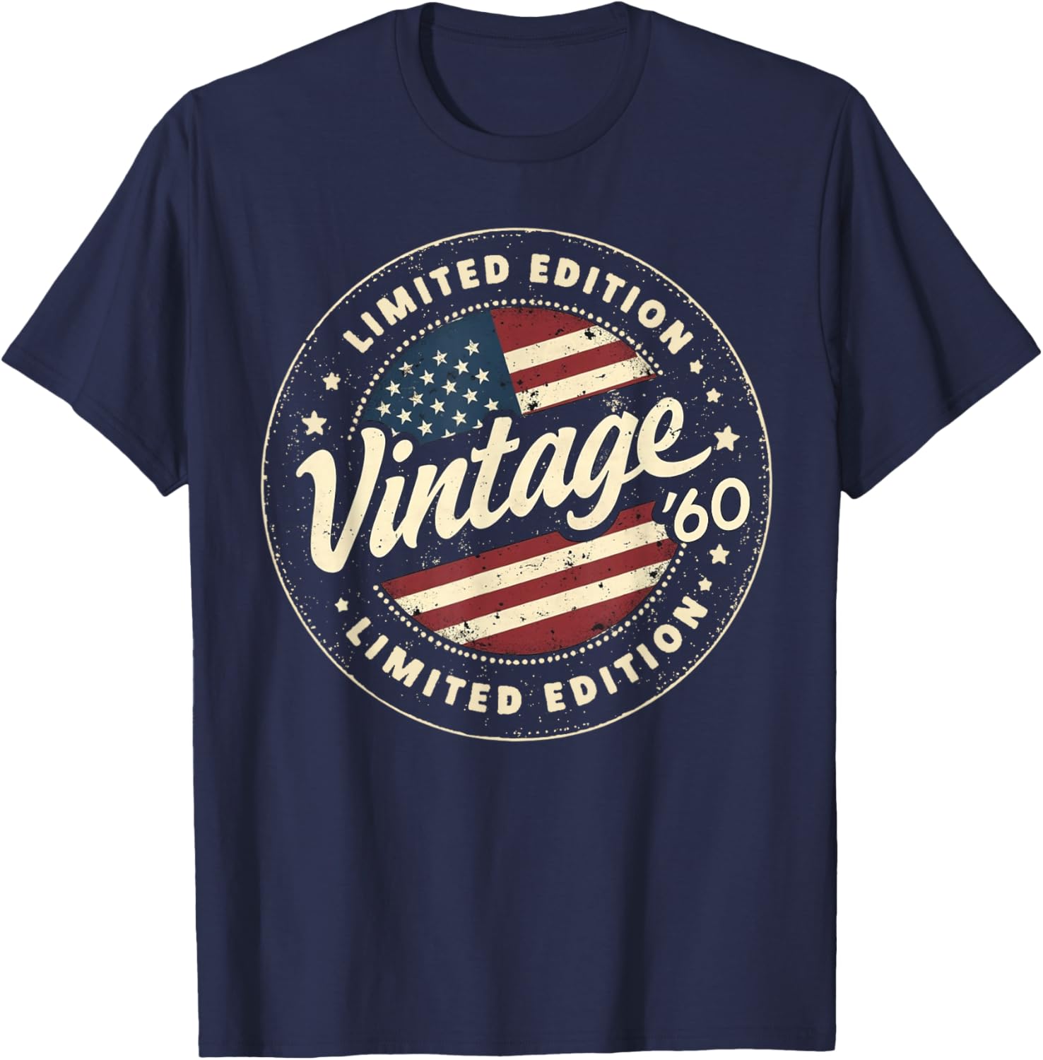 Vintage 65th birthday men Born 1960 65 years old Bday T-Shirt - T-Shirt | Navy