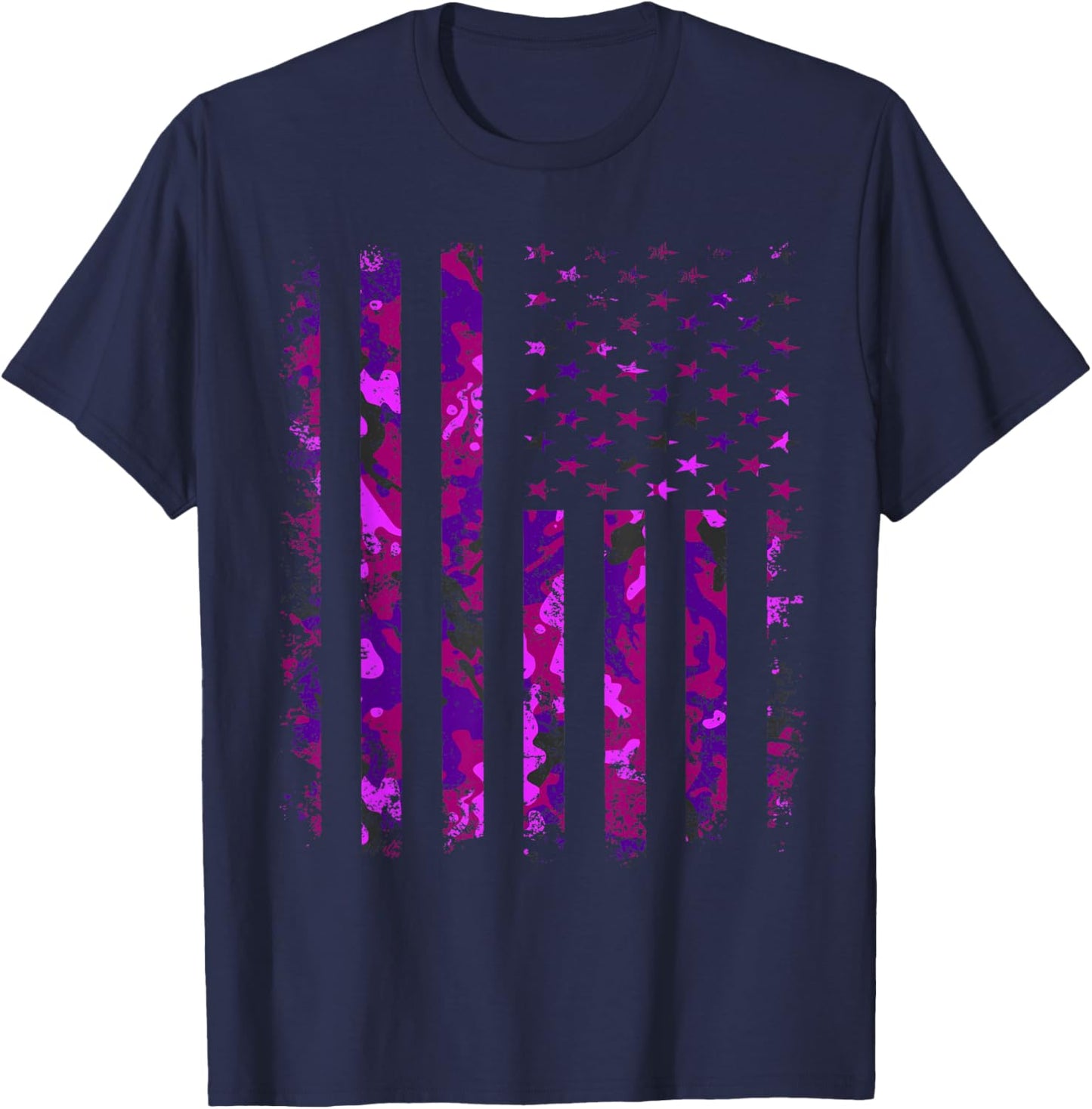 Purple up US Flag Military Kids Month of The Military Child T-Shirt - T-Shirt | Navy