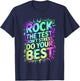 Cool Rock THE Test DO Your Best Teacher ELA Crew Science T-Shirt - T-Shirt | Navy