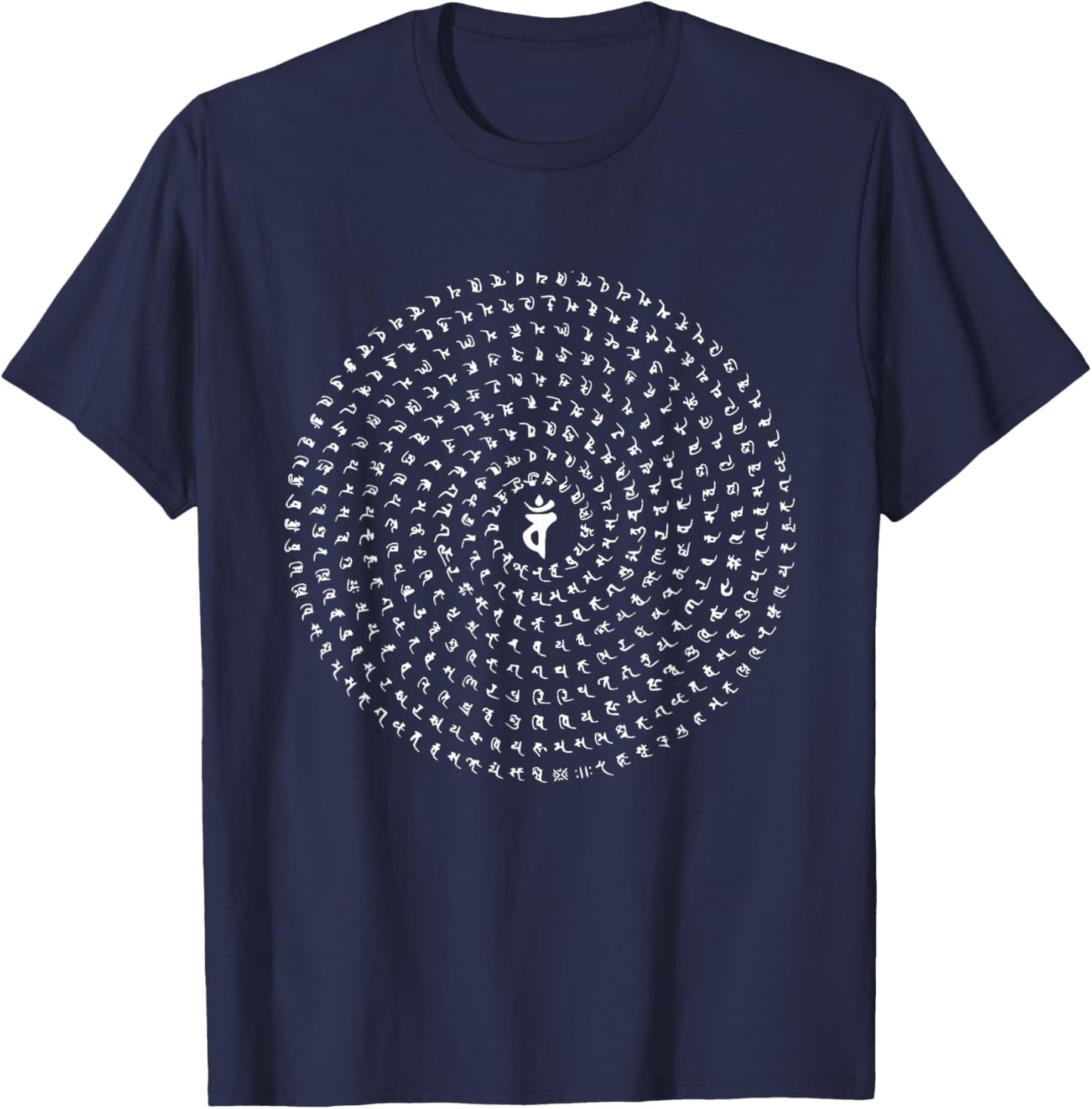 Usnisha Vijaya Dharani Mantra Namgyalma Mahayana Tibetan T-Shirt - T-Shirt | Navy