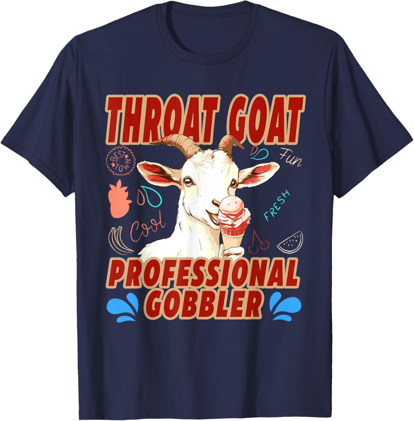 Funny Throat Goat Professional Gobbler T-Shirt - T-Shirt | Navy
