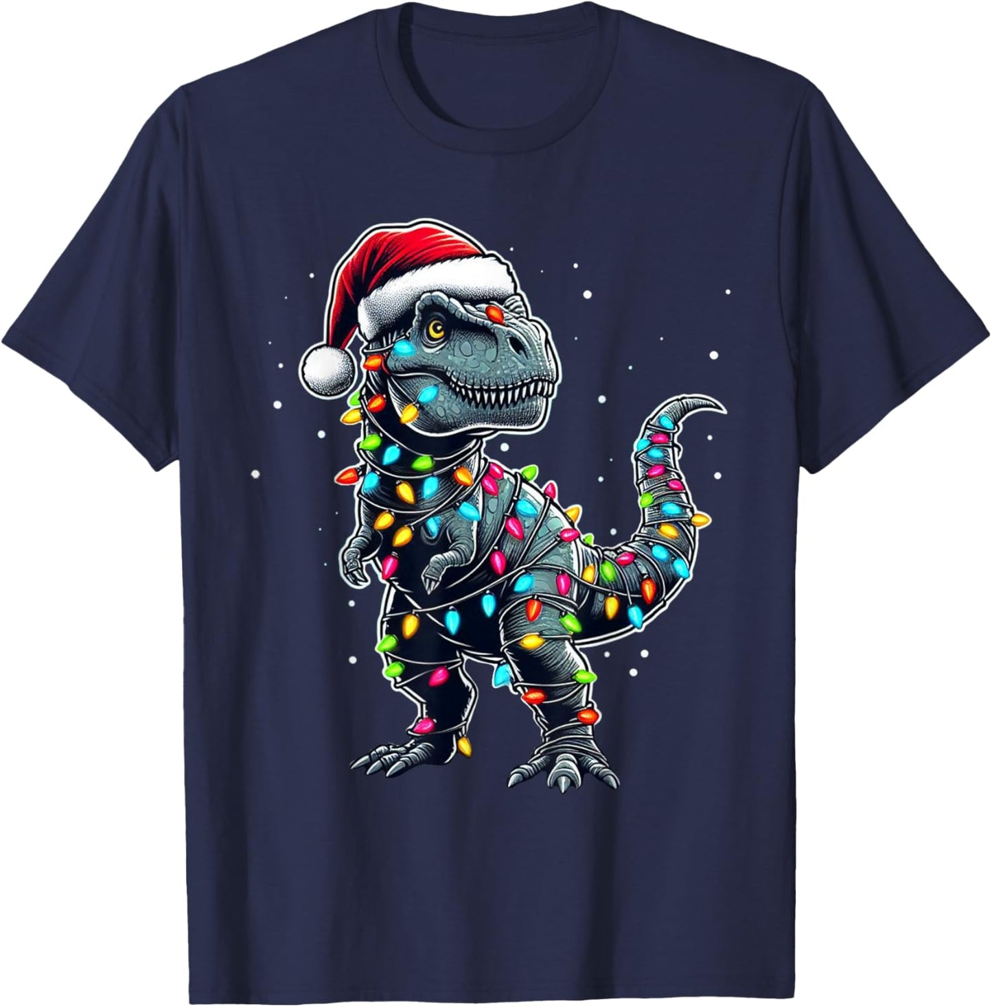 Dinosaur T-rex Tree Christmas Xmas Pet Dino Trex T-Shirt - T-Shirt | Navy