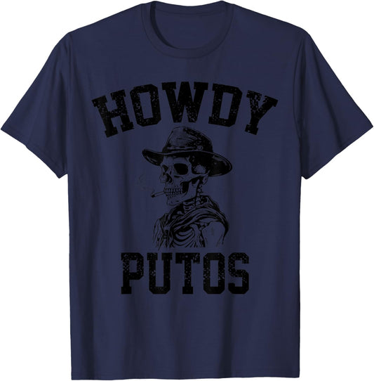 Howdy Putos Funny Retro Vintage T-Shirt - T-Shirt | Navy