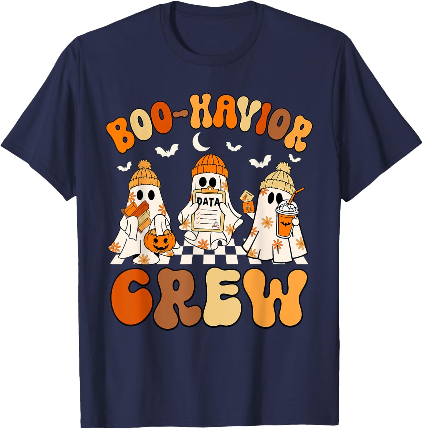 Boo-Havior Crew Behavior Analyst Halloween ABA T-Shirt - T-Shirt | Navy