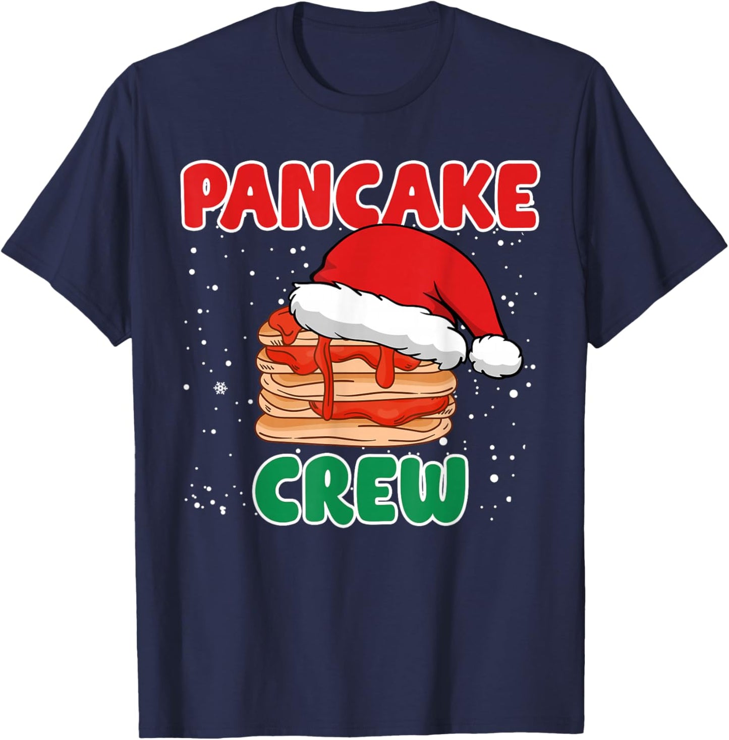 Pancake Crew Funny Pancake Lover Pancake Christmas Pajama T-Shirt - T-Shirt | Navy