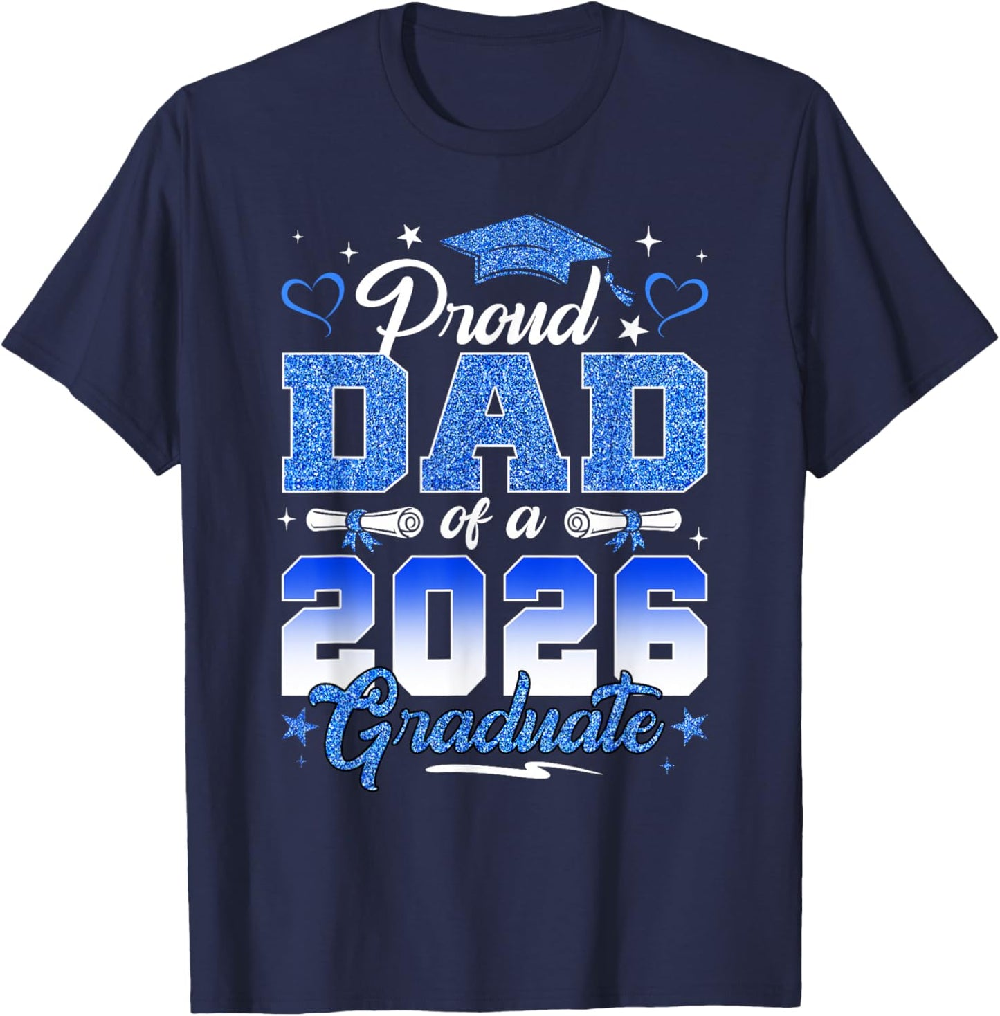 Proud Mom of a 2026 Graduate Senior Mom Blue Graduation T-Shirt - T-Shirt | Navy