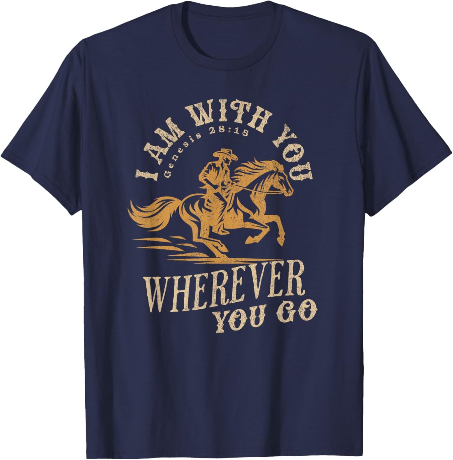 Cowboy Bible Scripture Verse Western Jesus For Faith T-Shirt - T-Shirt | Navy