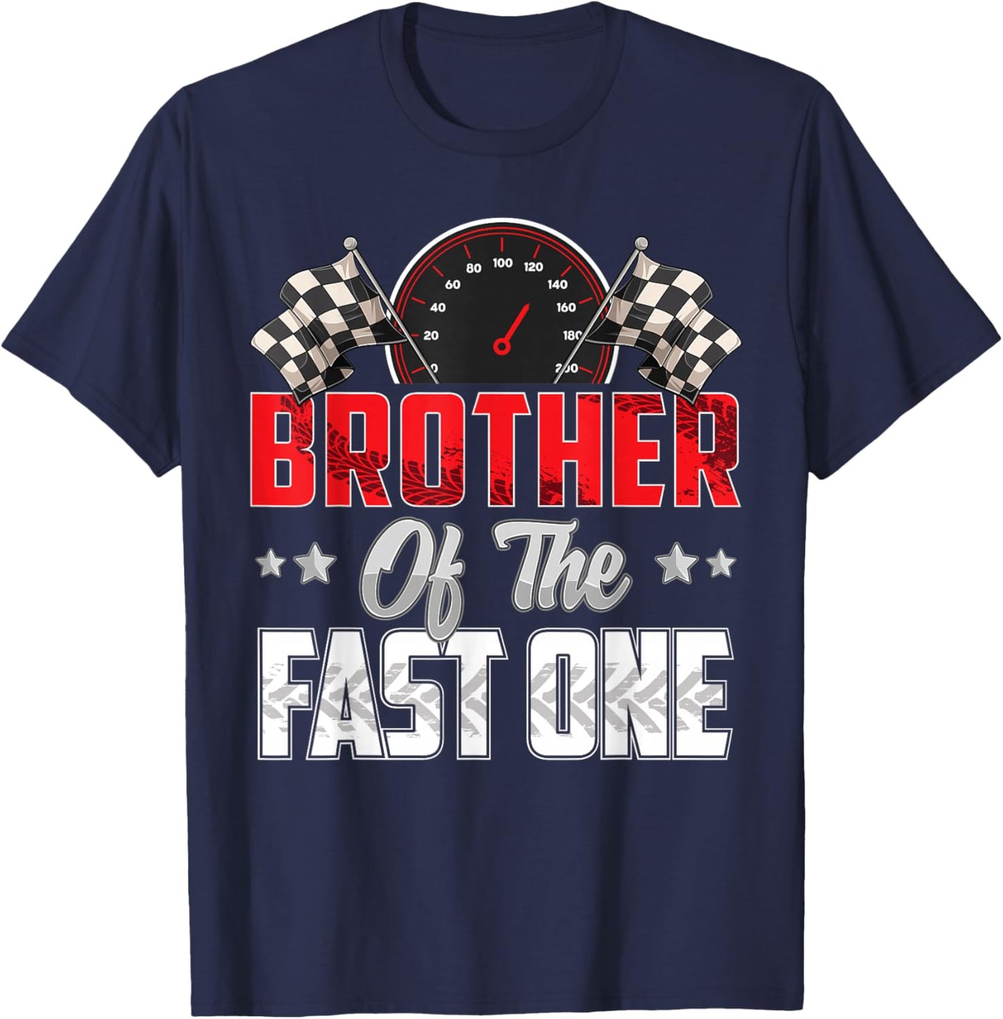 1 year old racing car fast one birthday 1st Family Brother T-Shirt - T-Shirt | Navy