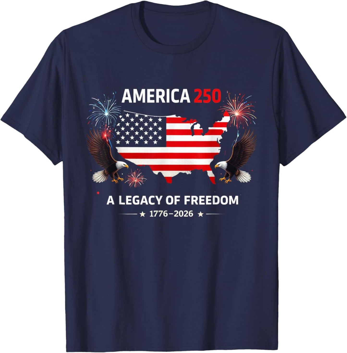250 Year American Anniversary America 250 USA 250th Birthday T-Shirt - T-Shirt | Navy