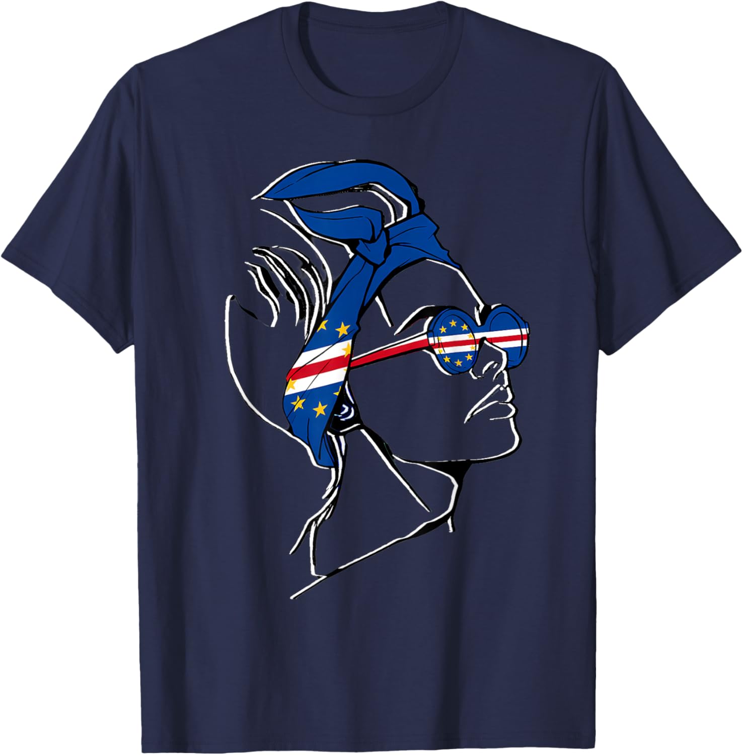 Cape Verde Roots Cabo Verde Cape Verdean Flag T-Shirt - T-Shirt | Navy