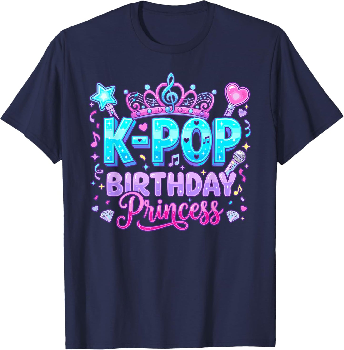 K-Pop Birthday Princess T-Shirt - T-Shirt | Navy