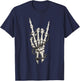 Rock On Skeleton Hand Punk Gifts Rock and Roll Band Graphic T-Shirt - T-Shirt | Navy