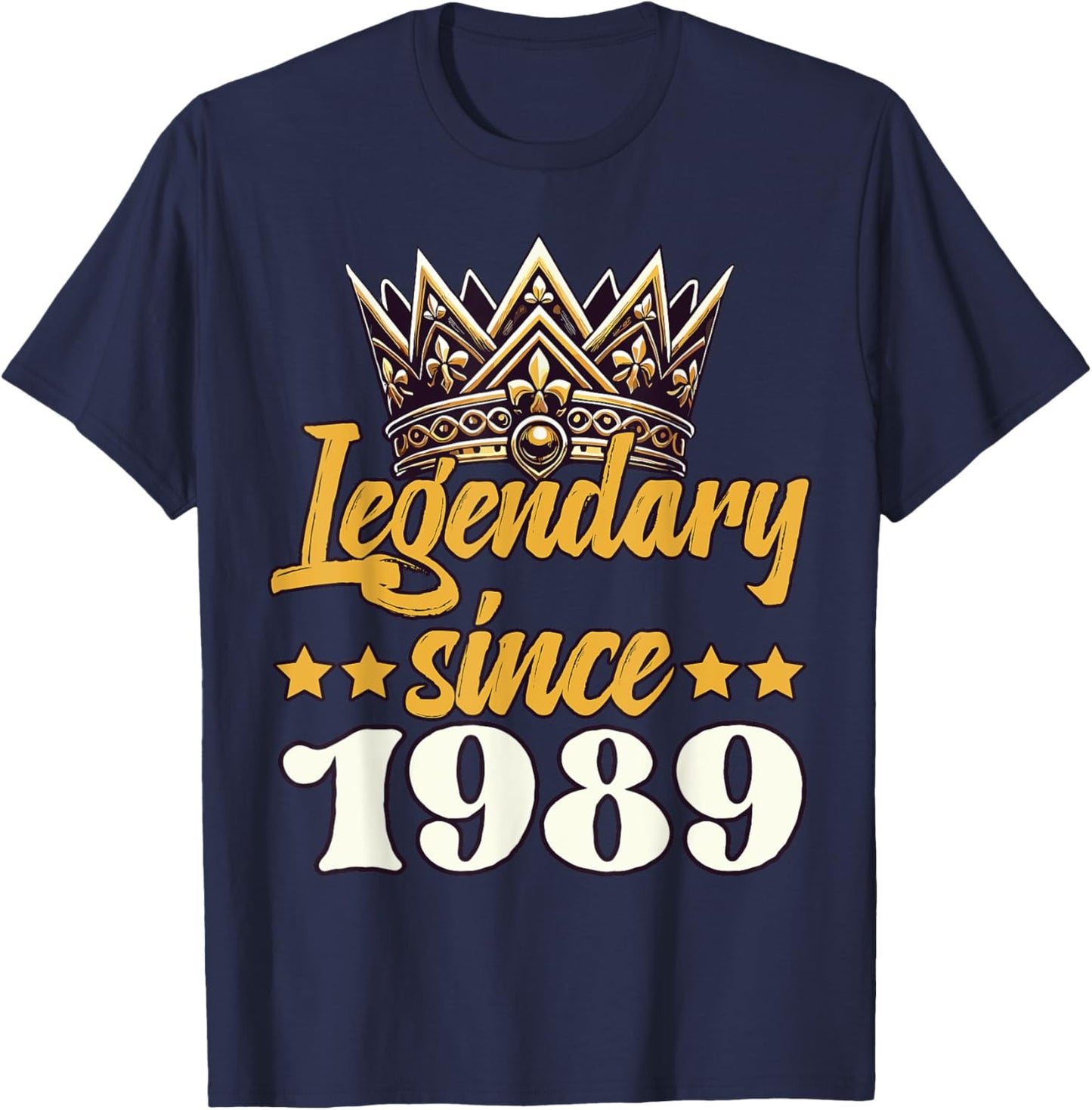 Legendary King Since 1989 Birthday T-Shirt - T-Shirt | Navy