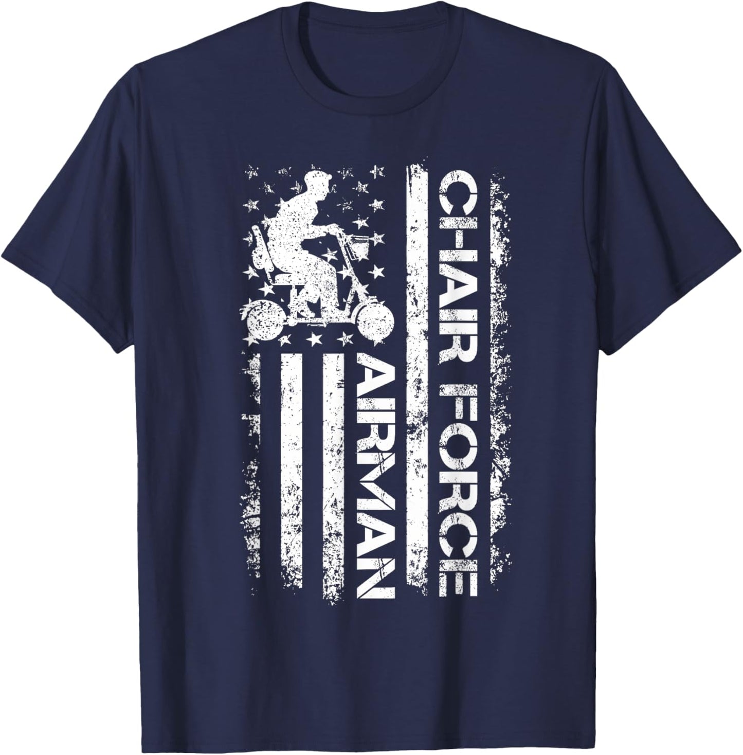 Funny Chair Force One US Airman Veteran 4th of July Gifts T-Shirt - T-Shirt | Navy