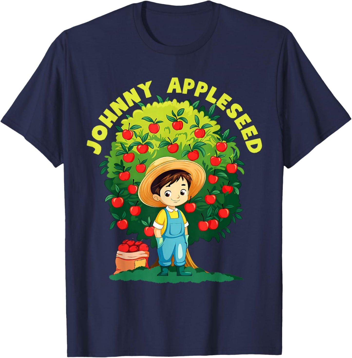 Johnny Appleseed Lazy Costume for Boys & Girls Kids T-Shirt - T-Shirt | Navy