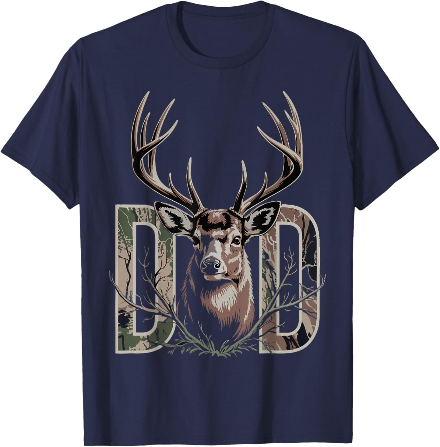 Hunting Dad Father's Day Funny Deer Hunting Lover Dad Daddy T-Shirt - T-Shirt | Navy