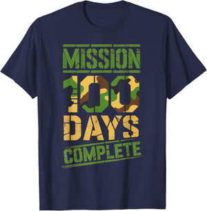 Mission 100 Days of School Complete Camo 100th Day T-Shirt - T-Shirt | Navy