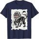 Komainu Sumi-e Graphic - Vintage Japanese Art Lion-Dog T-Shirt - T-Shirt | Navy