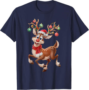 funny Rudolph The Red Nose Reindeer For Kids & Christmas boy T-Shirt - T-Shirt | Navy