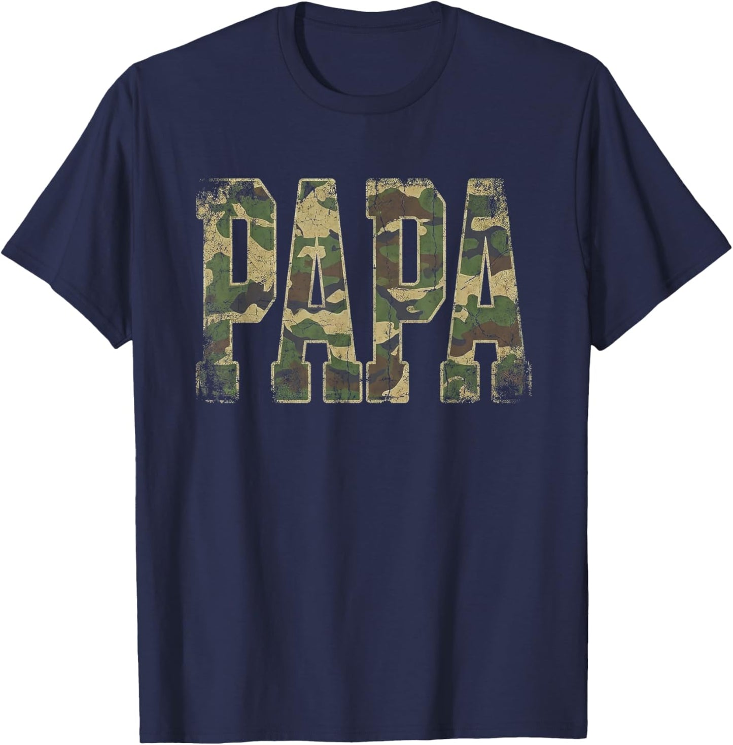 Retro Camo Dad Camouflage Dad Fathers Day T-Shirt - T-Shirt | Navy