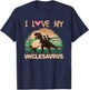I love my Unclesaurus Uncle Dinosaur Niece Nephew T-Shirt - T-Shirt | Navy
