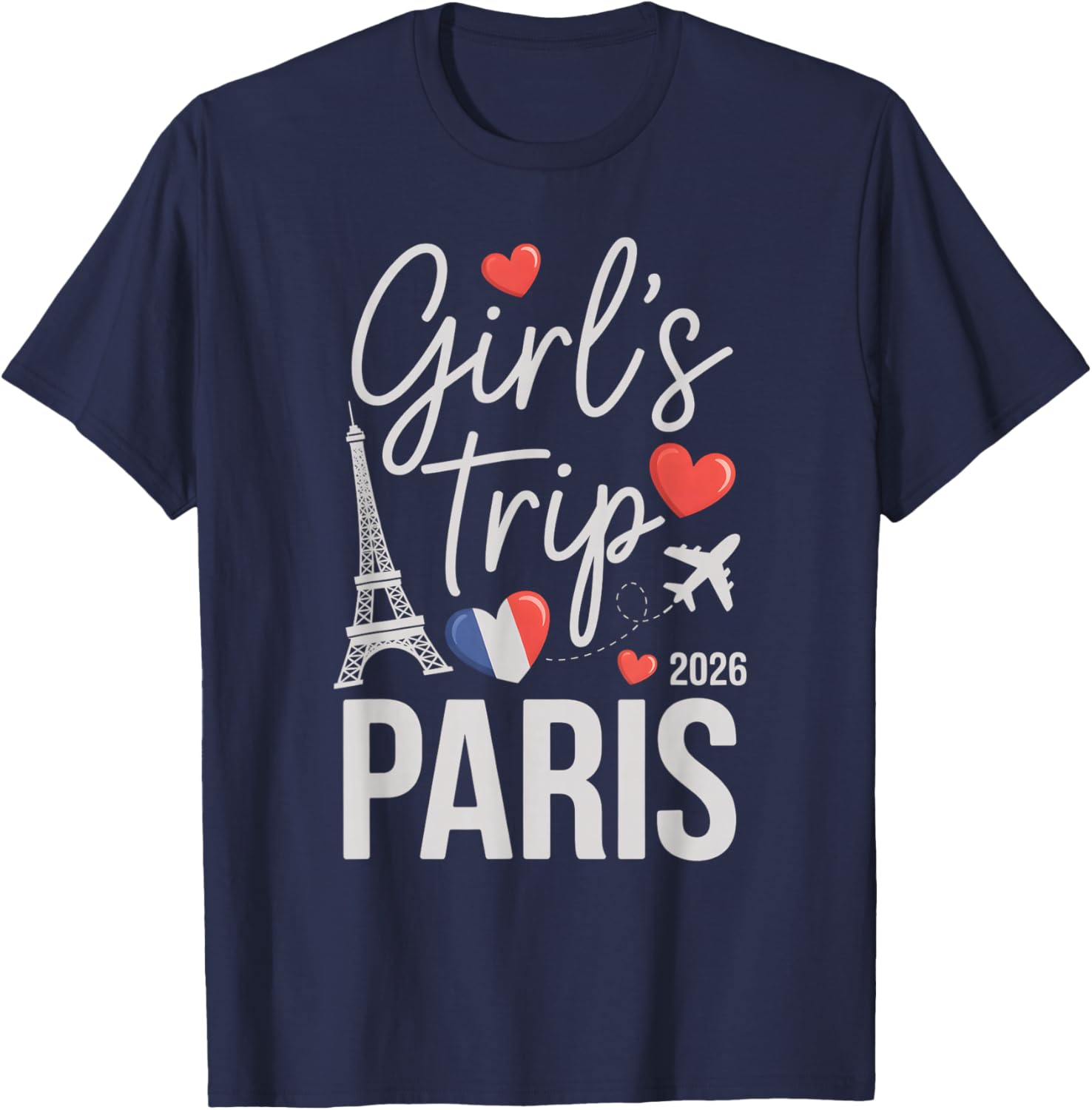 Süße Mädchenreise Paris 2026 Reise Sassy Vacay Familie Bestie T-Shirt - T-Shirt | Navy