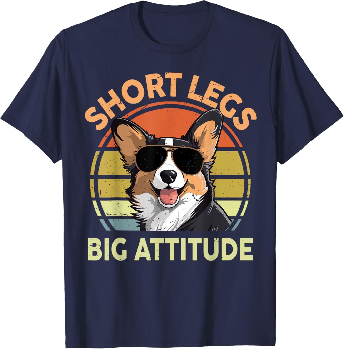 Funny Corgi Short Legs Big Attitude Corgi Gift Lover T-Shirt - T-Shirt | Navy