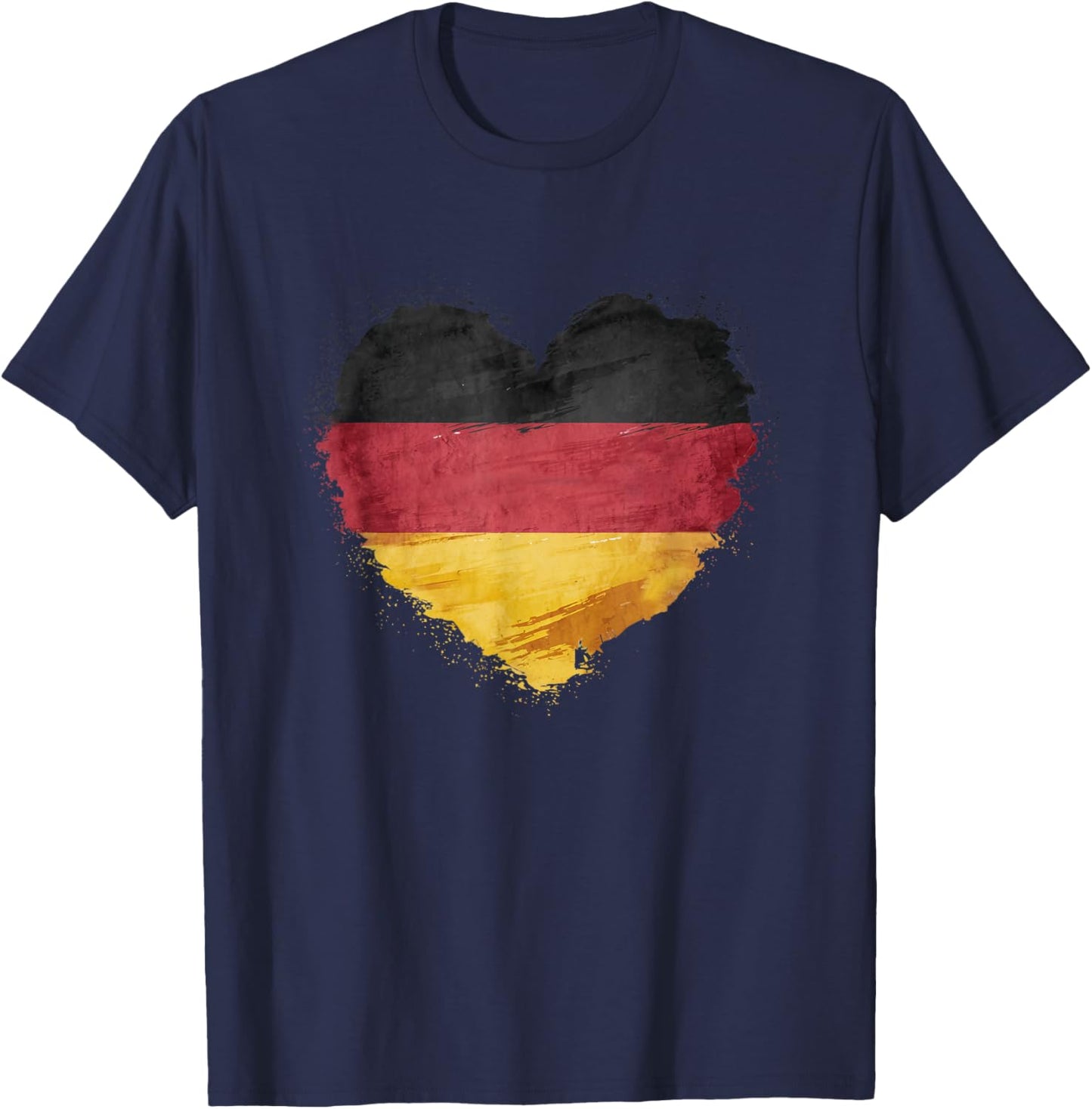 Deutsch Banner Fan Deutschland Flagge Herzform Kunst T-Shirt - T-Shirt | Navy