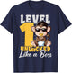 Turned 1 Year Like a Boss 1st Birthday Monkey Boy Girl Kids T-Shirt - T-Shirt | Navy