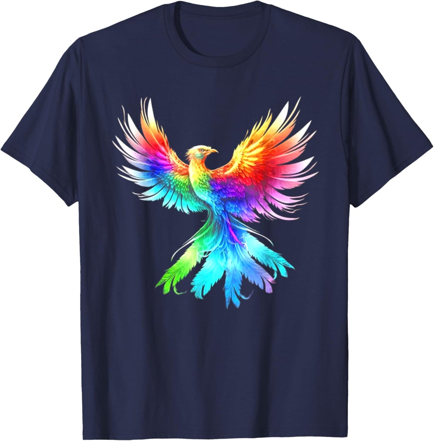 Phoenix Color Flower Moon Viking Valhalla North Myths Celtic T-Shirt - T-Shirt | Navy