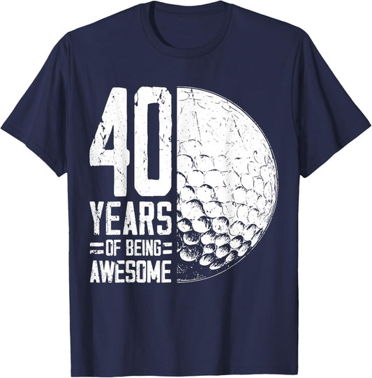40th Birthday Men Golf Player Golf 40 Years Old T-Shirt - T-Shirt | Navy