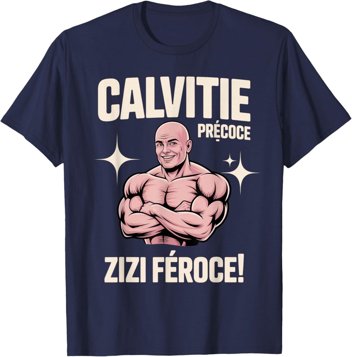 Early Baldness Fierce Zizi Funny T-Shirt - T-Shirt | Navy