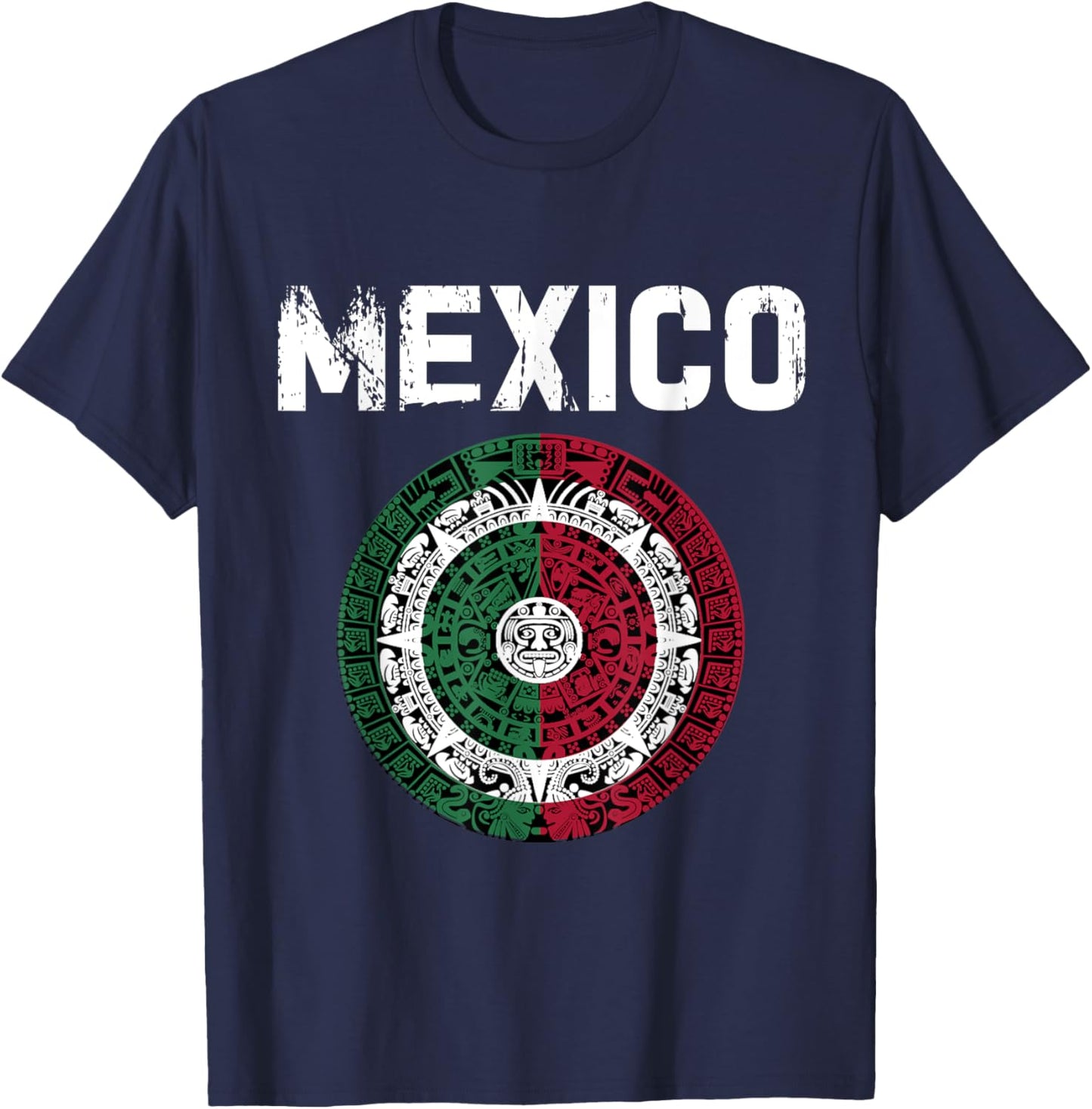 Mexico Flag Mexican Hispanic Siesta Pride Vintage T-Shirt - T-Shirt | Navy
