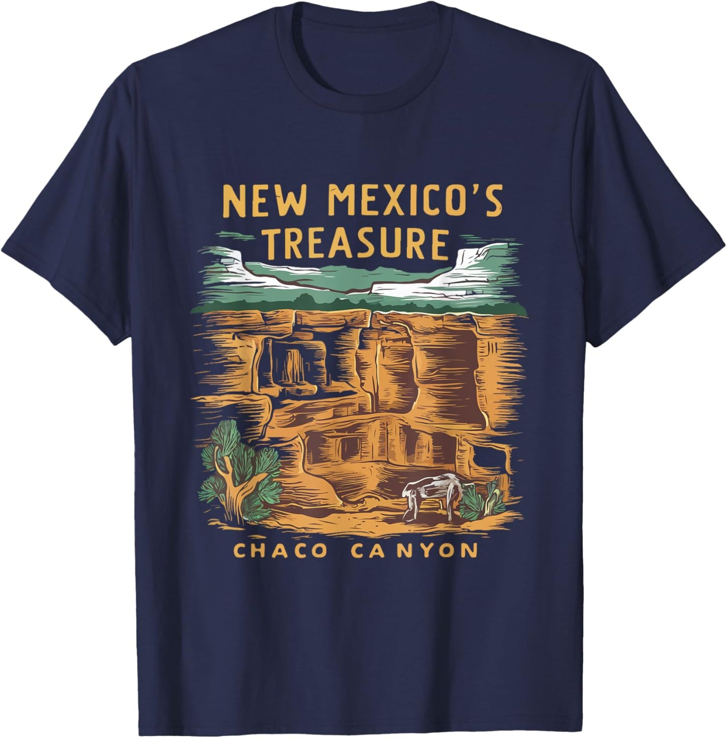 New Mexico Treasure Chaco Canyon National Park T-Shirt - T-Shirt | Navy