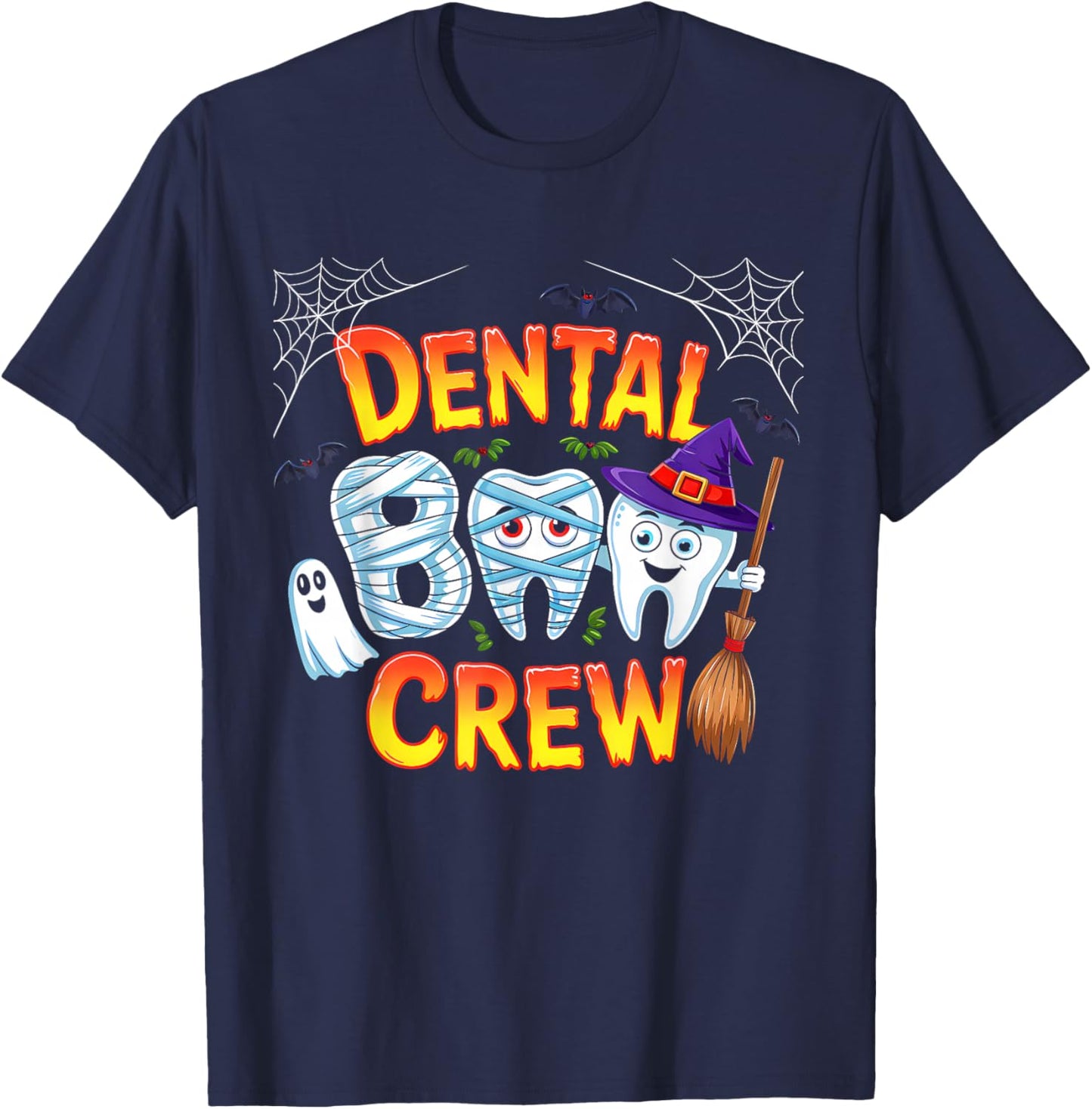 Halloween Dental Boo Crew Dentist Costume Teeth Women Men T-Shirt - T-Shirt | Navy