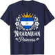 Nicaraguan Princess Nicaragua Flag Proud Nicaraguan Girl T-Shirt - T-Shirt | Navy